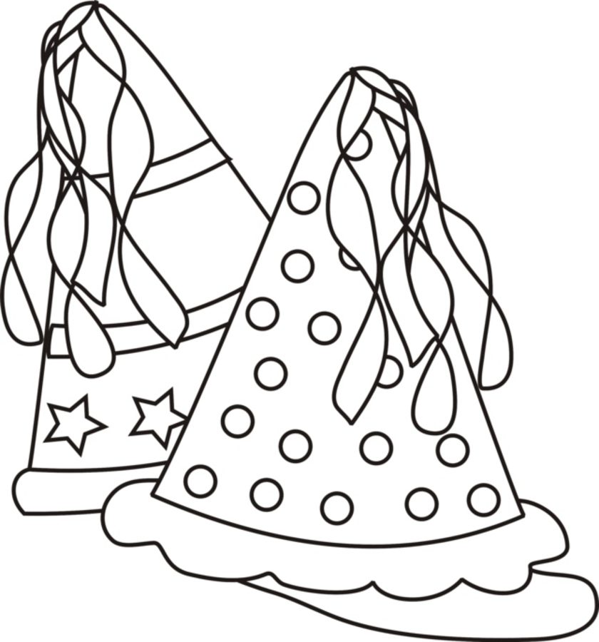 840x900 Coloring Pages Party Hats, Printable For Kids Amp Adults, Free