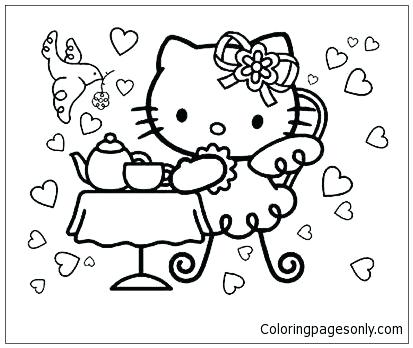 413x348 Party Coloring Pages Tea Party Coloring Pages Birthday Party Hat
