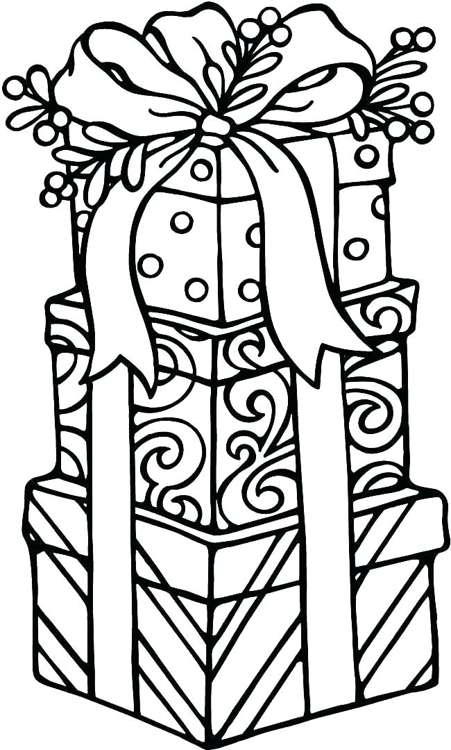 650x1080 Present Coloring Page Present Coloring Page Printable Birthday