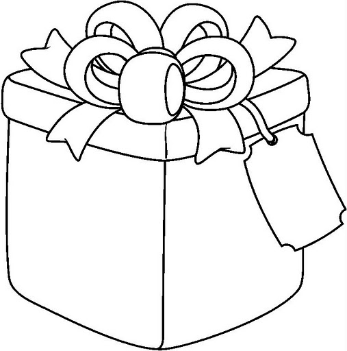 507x512 Birthday Present Clip Art Black And White