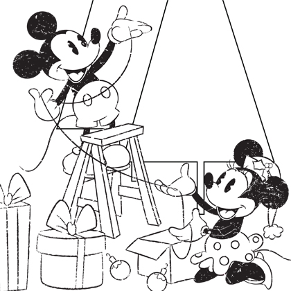 420x420 Mickey Amp Minnie Christmas Coloring Page Disney Family