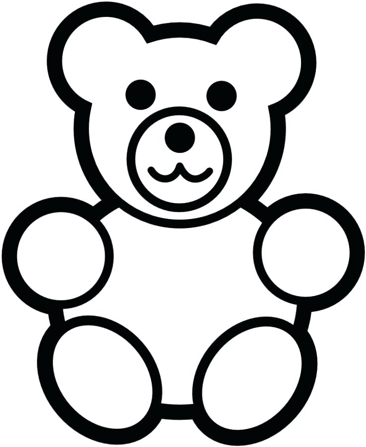738x900 Teddy Bear Simple Black White Coloring Pages Online Printable Van