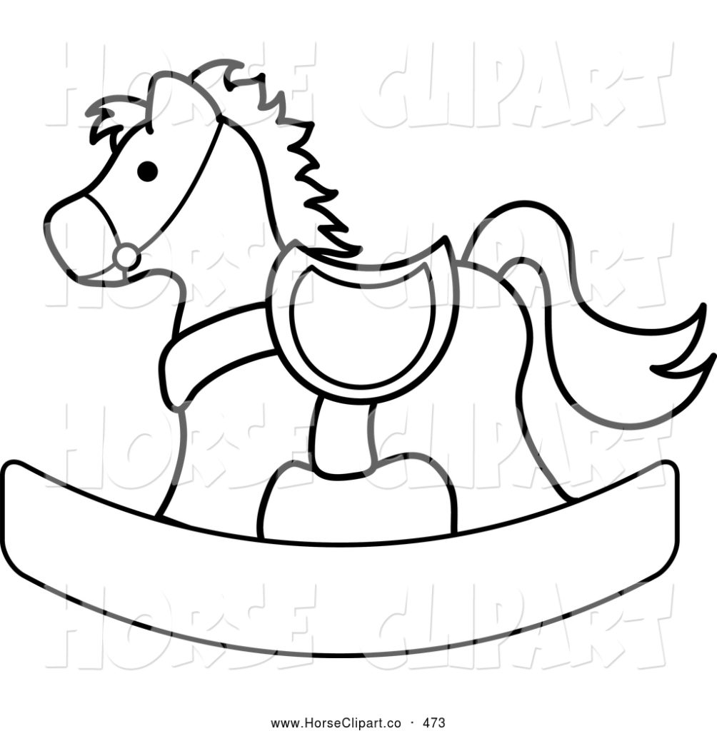 1004x1024 Black And White Horse Clipart Clipart Kid Wooden Horse Coloring