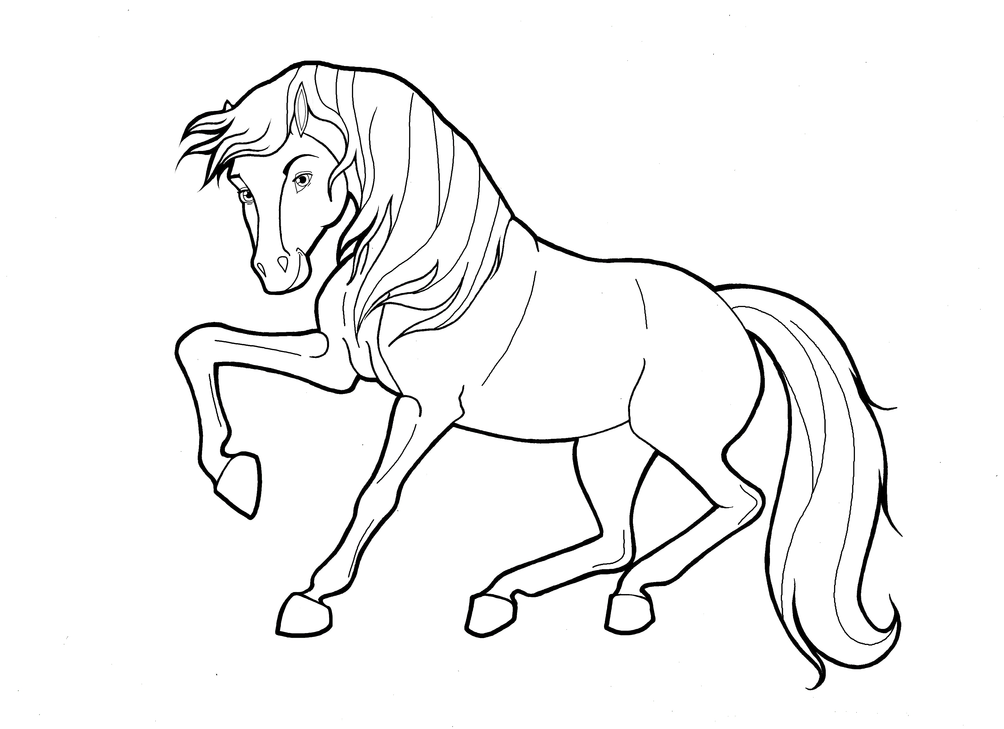 3509x2550 Coloring Pages Farm Animals Mother Horse Stock Vector Collection