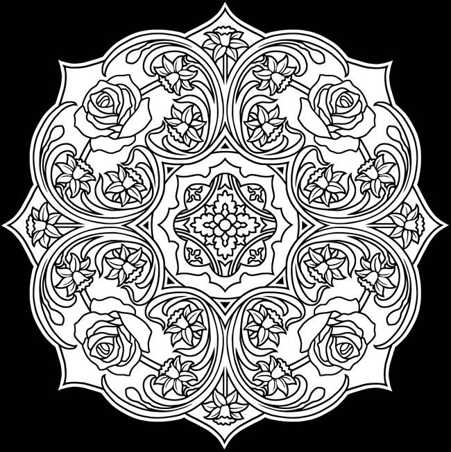 650x652 Creative Haven Flower Mandalas Coloring Book Stunning Designs