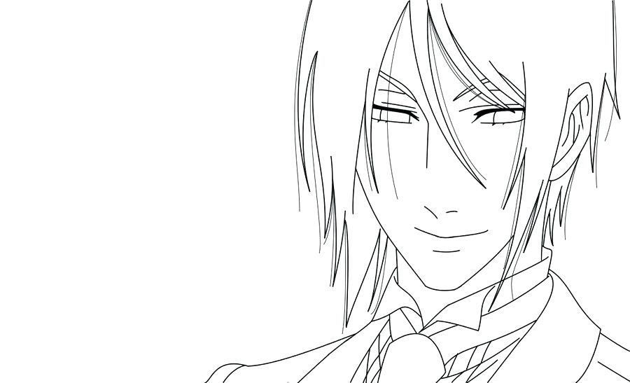 900x547 Sebastian Michaelis Coloring Pages As Well As Black Butler