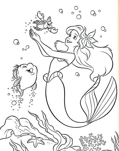 393x500 Sebastian Coloring Pages Coloring Pages Flounder Princess