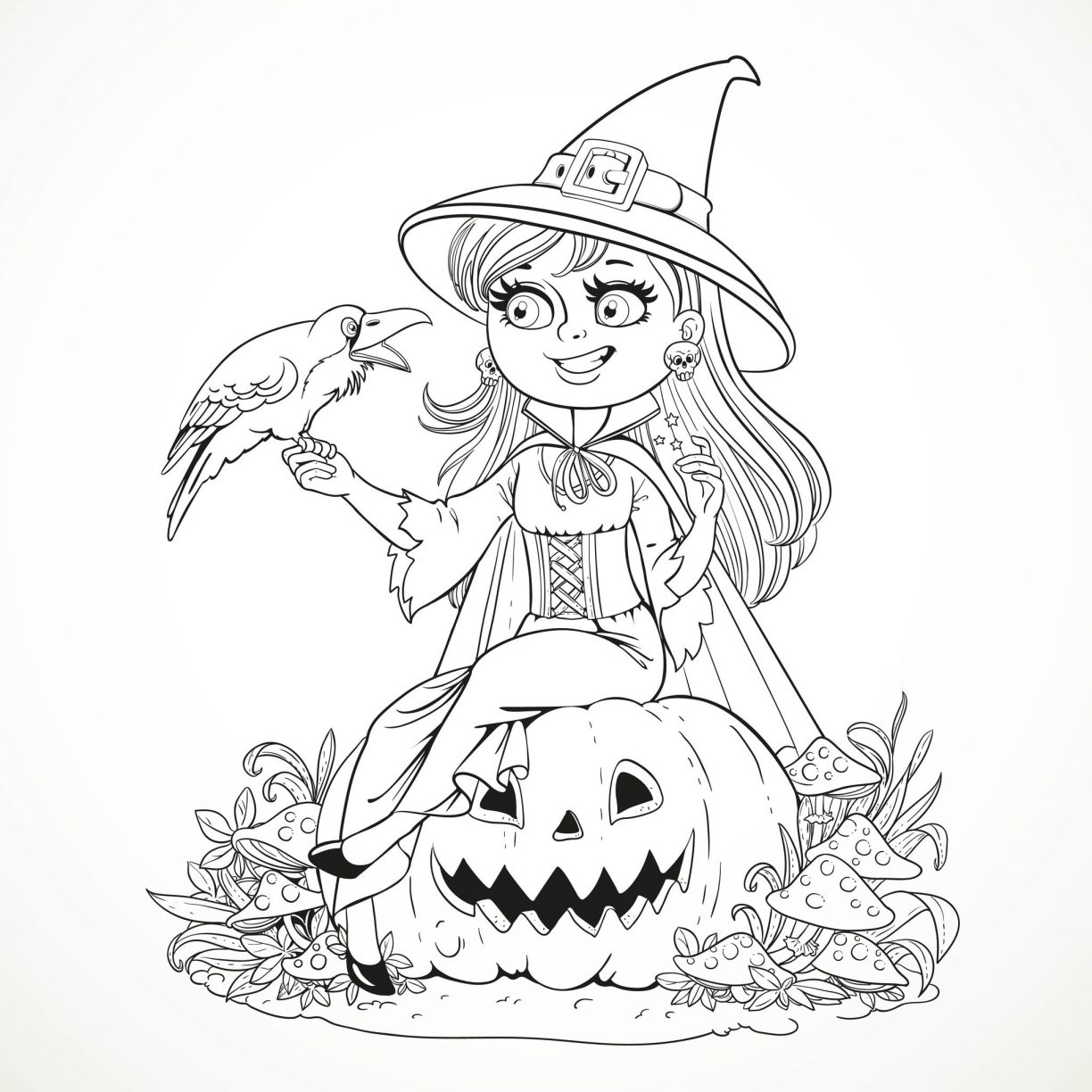 1224x1224 Black Cat Halloween Coloring Pagestable Free For Kids Amazing