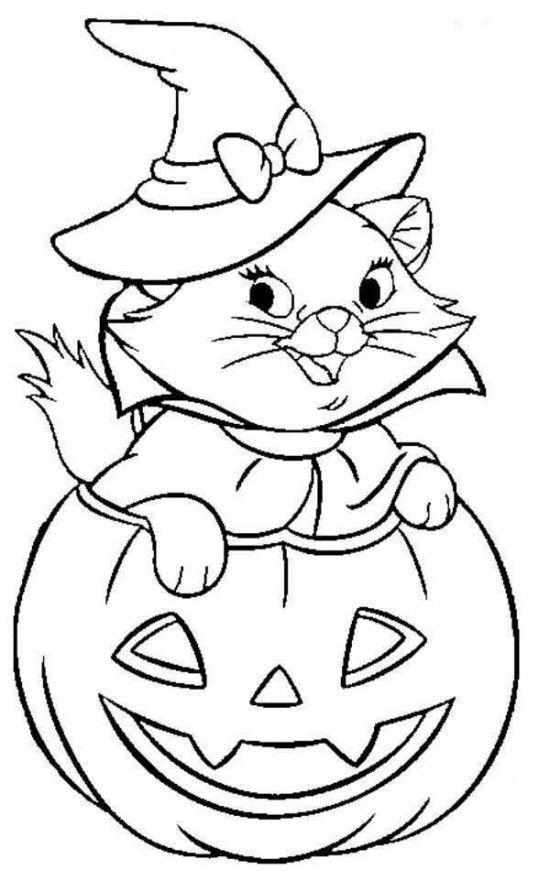 Black Cat Halloween Coloring Pages