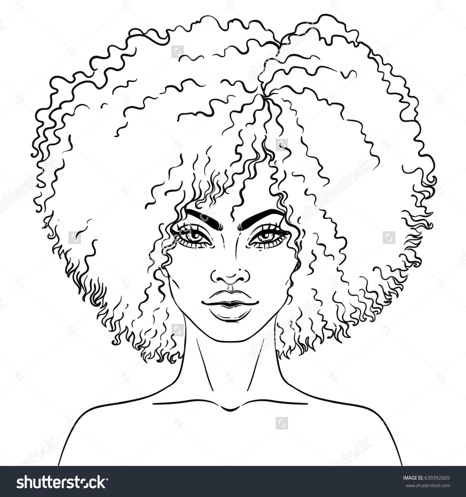 1500x1600 African American Pretty Girl. Vector Illustration Of Black Woman