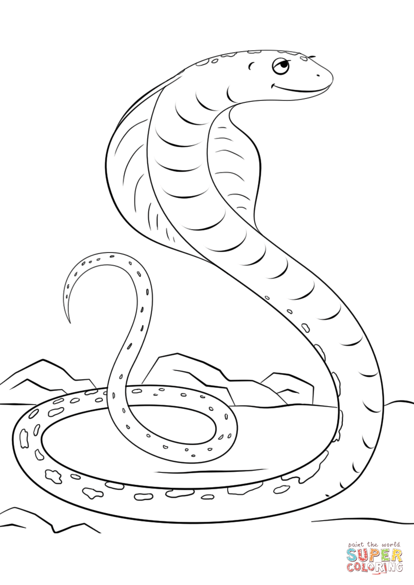 849x1200 Free Black Mamba Coloring Pages Cute Cartoon Cobra Page Printable