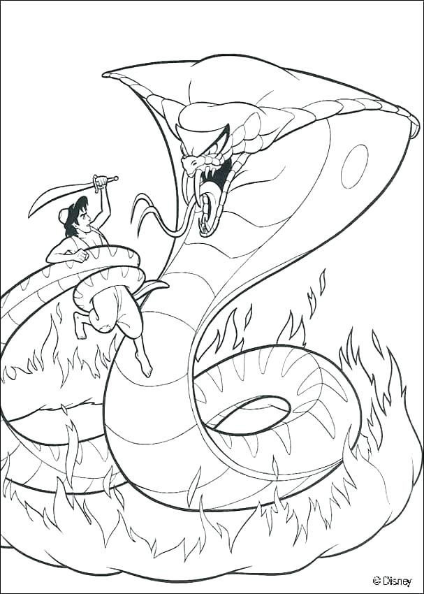 607x850 King Cobra Coloring Pages