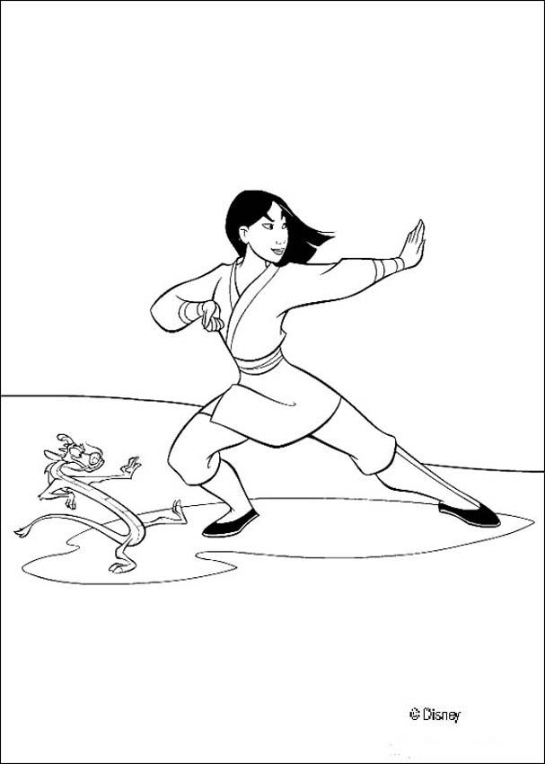 607x850 Mulan's Handsome Black Stallion Khan Coloring Pages