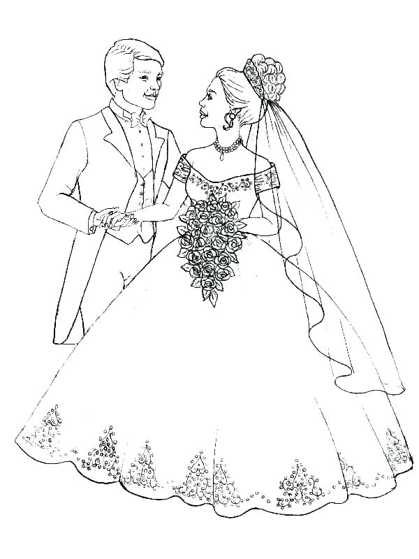 600x800 Bride And Groom Coloring Pages Free Bride And Groom Coloring