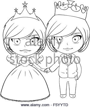 300x357 Bride And Groom. Black And White Coloring Book Page Stock Vector