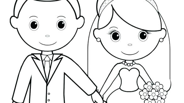 585x329 Wedding Coloring Pages Bride And Groom Colouring Page 1 Wedding