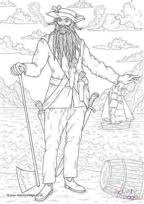 460x651 Blackbeard Colouring Page 2