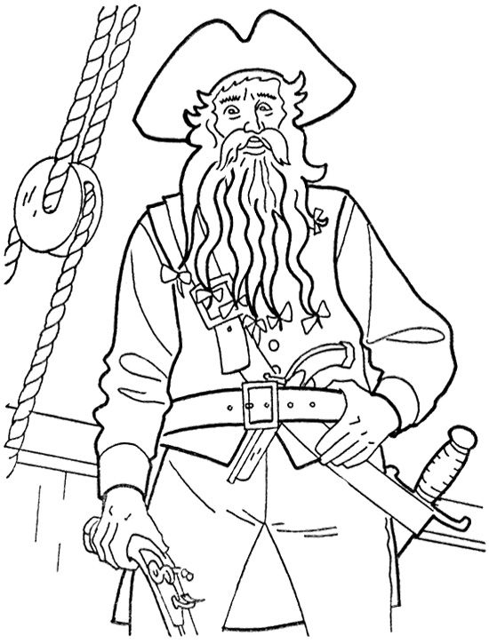 550x725 Captain Teague Pirates Of The Caribbean Coloring Page Kids