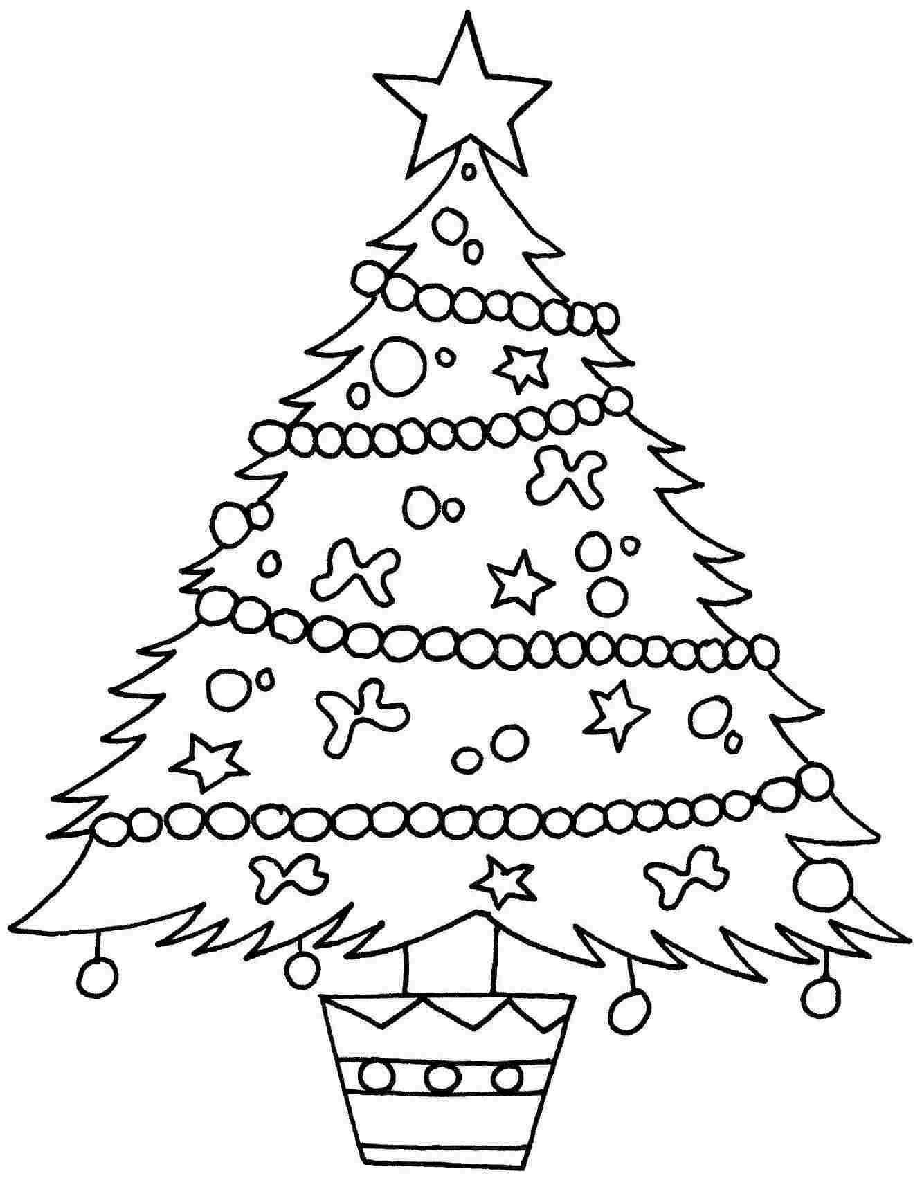 1332x1712 Christmas Tree Coloring Page Template
