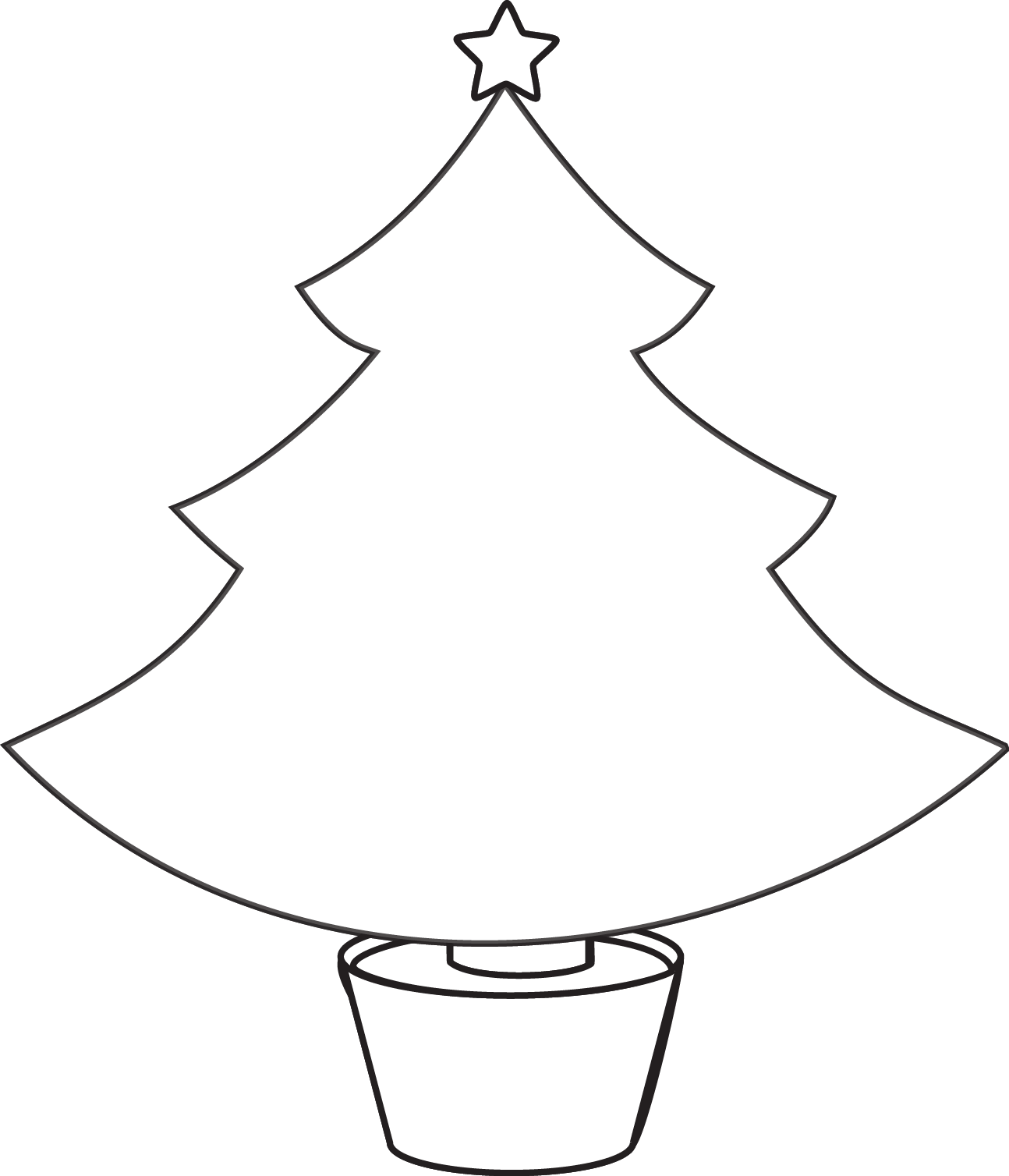 1294x1508 Baby Nursery ~ Ravishing Christmas Tree Clipart Outline Black