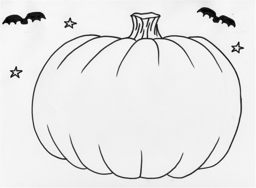830x610 Blank Pumpkin Coloring Pages