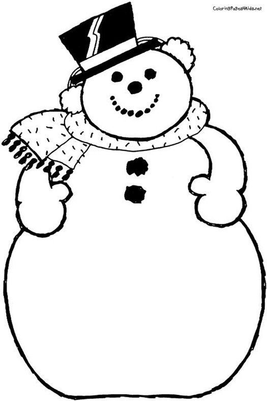 525x788 Blank Snowman Coloring Page