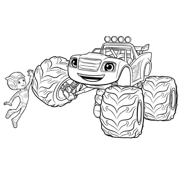 580x580 Blaze Y Los Monster Machine Para Colorear Fichas Y Dibujos