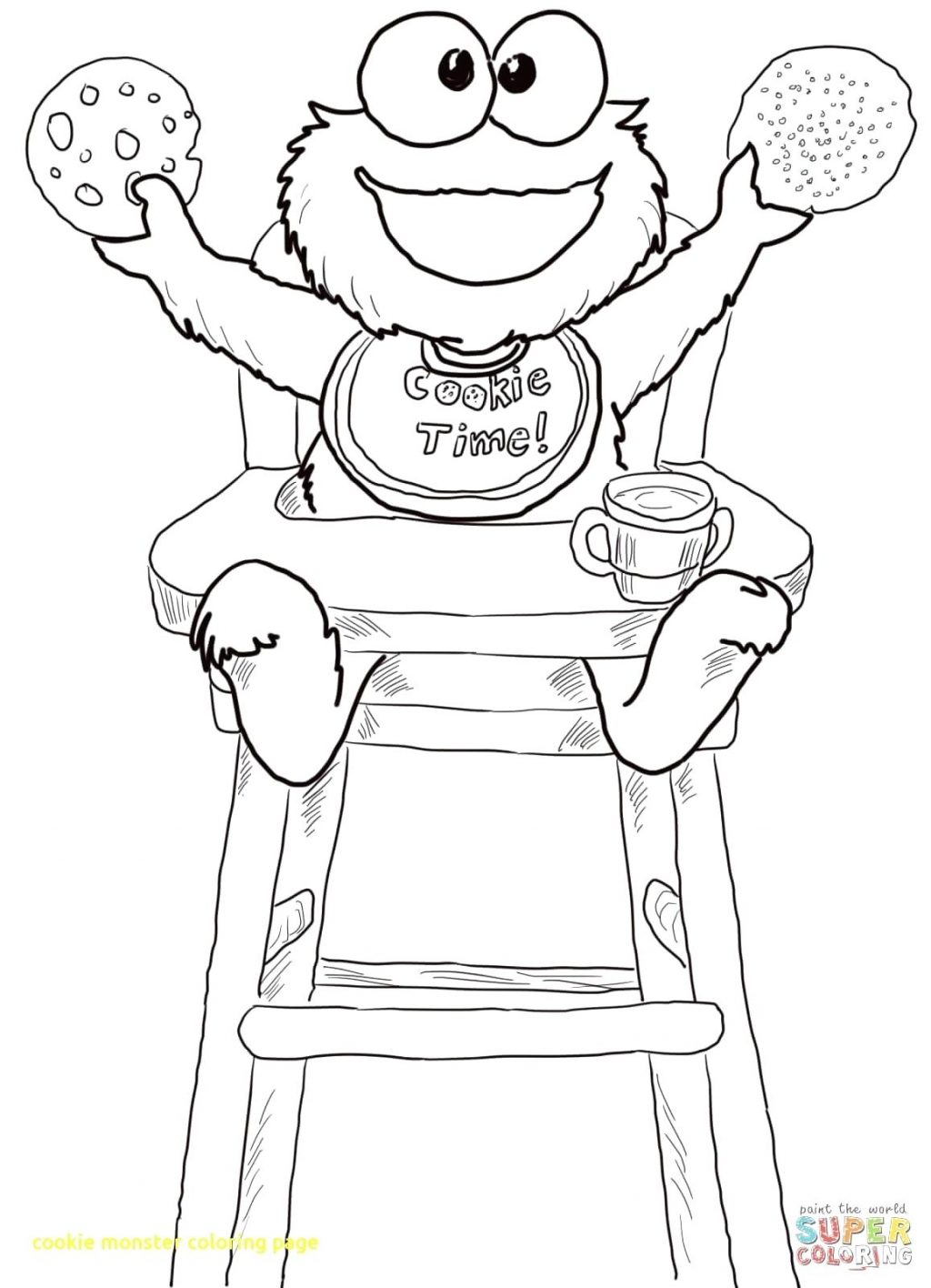1024x1416 Coloring Pages ~ Monster Coloring Page Cookie With Time For Pages