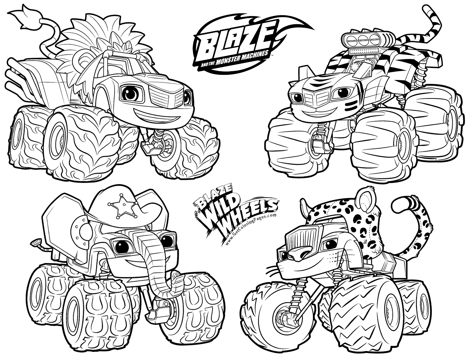 1560x1200 Blaze Monster Truck Transform Into Animal Coloring Pages