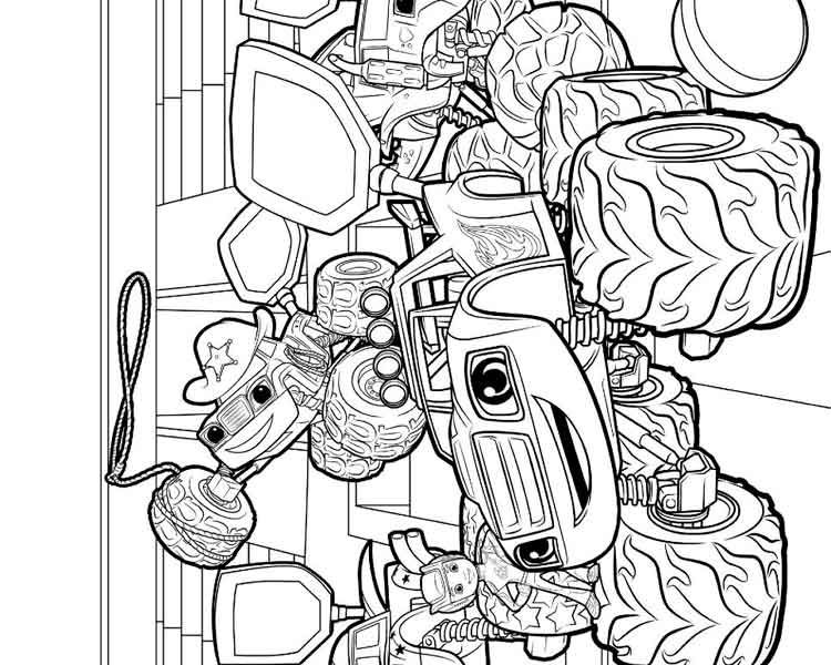 750x600 Charming Design Blaze Coloring Pages Blaze And The Monster