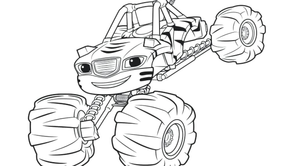 1024x576 Astonishing Design Blaze Coloring Pages Blaze And The Monster