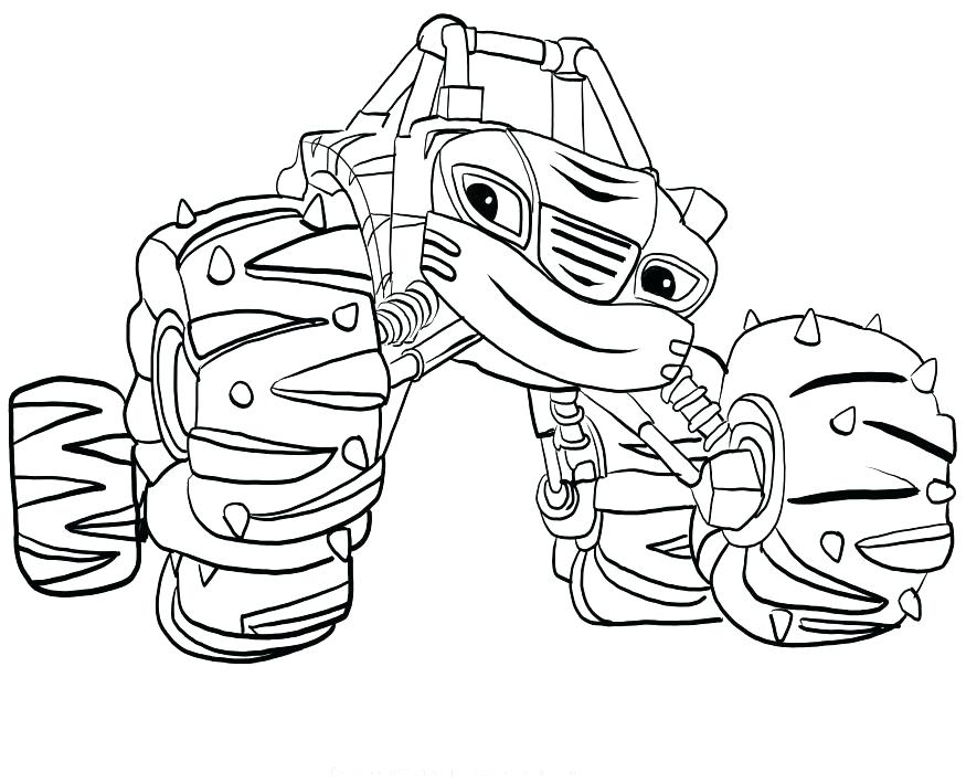 875x709 Blaze And The Monster Machines Coloring Pages Crusher Elegant