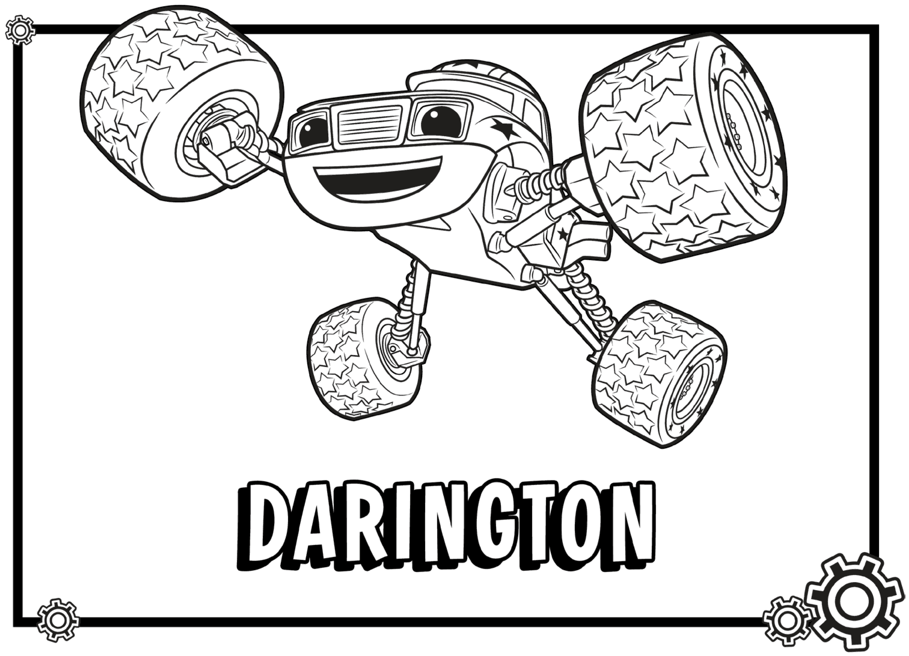 3032x2188 Blaze Monster Truck Cartoon Coloring Page For Kids Transportation
