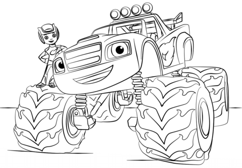 480x333 Blaze Monster Truck Coloring Page From Monster Truck Category