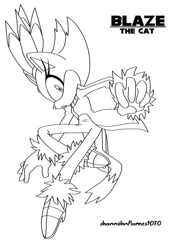 600x831 Sonic Blaze The Cat Coloring Pages