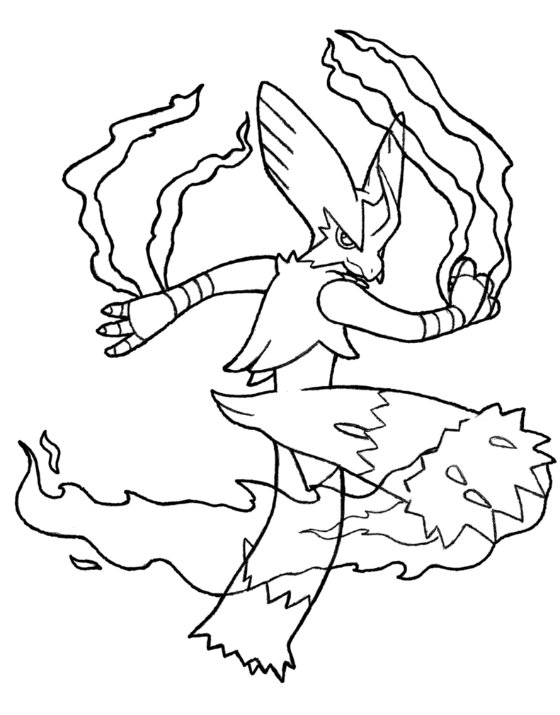 791x1011 Download Blaziken Coloring Page Mega Drawing At Getdrawings Com