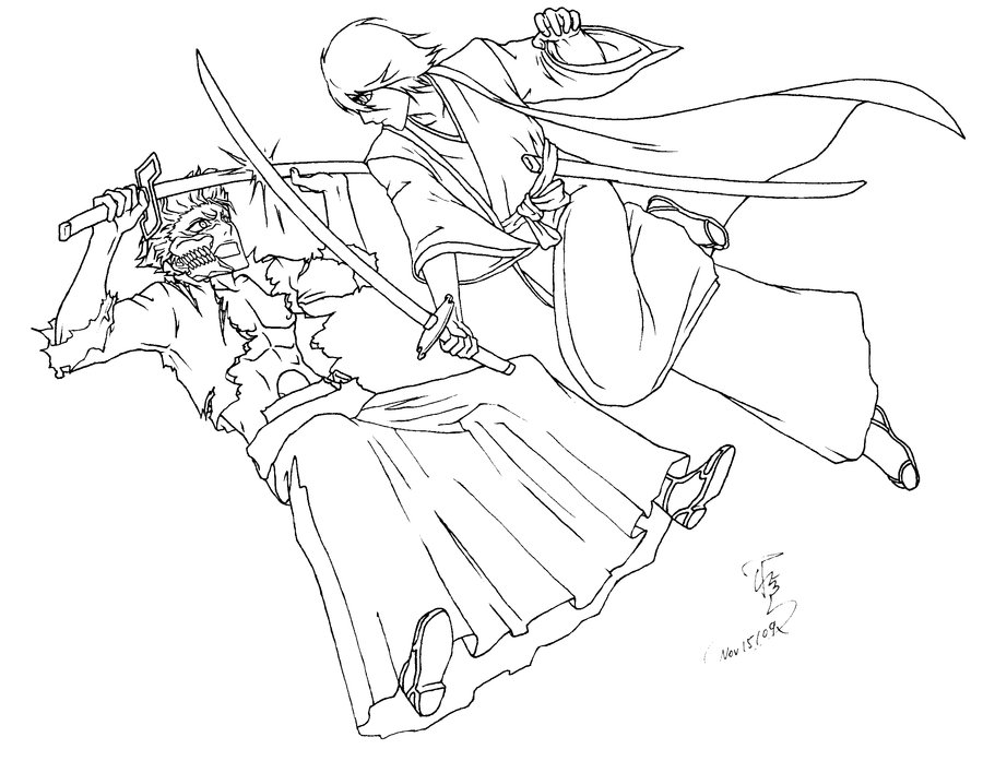 900x697 Bleach Printable Coloring Pages Bleach Rukia Ichigo Coloring Pages