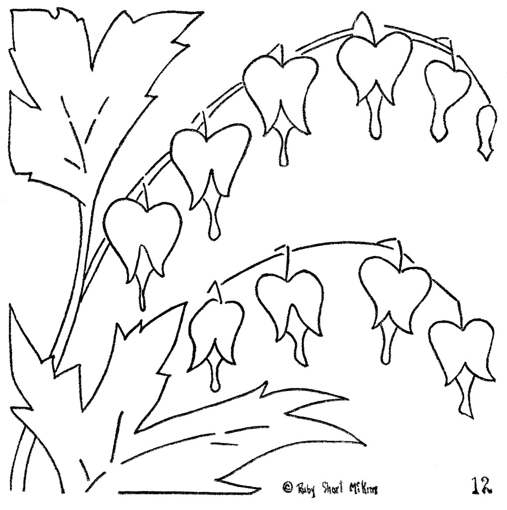 1018x1024 Hearts And Flowers Coloring Pages. Bleeding Heart Flower Coloring