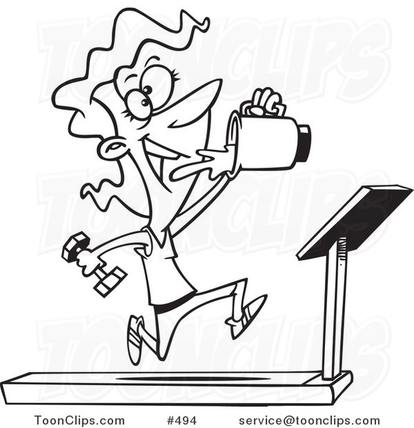 581x600 Cartoon Coloring Page Linert Of Fit Lady Running On