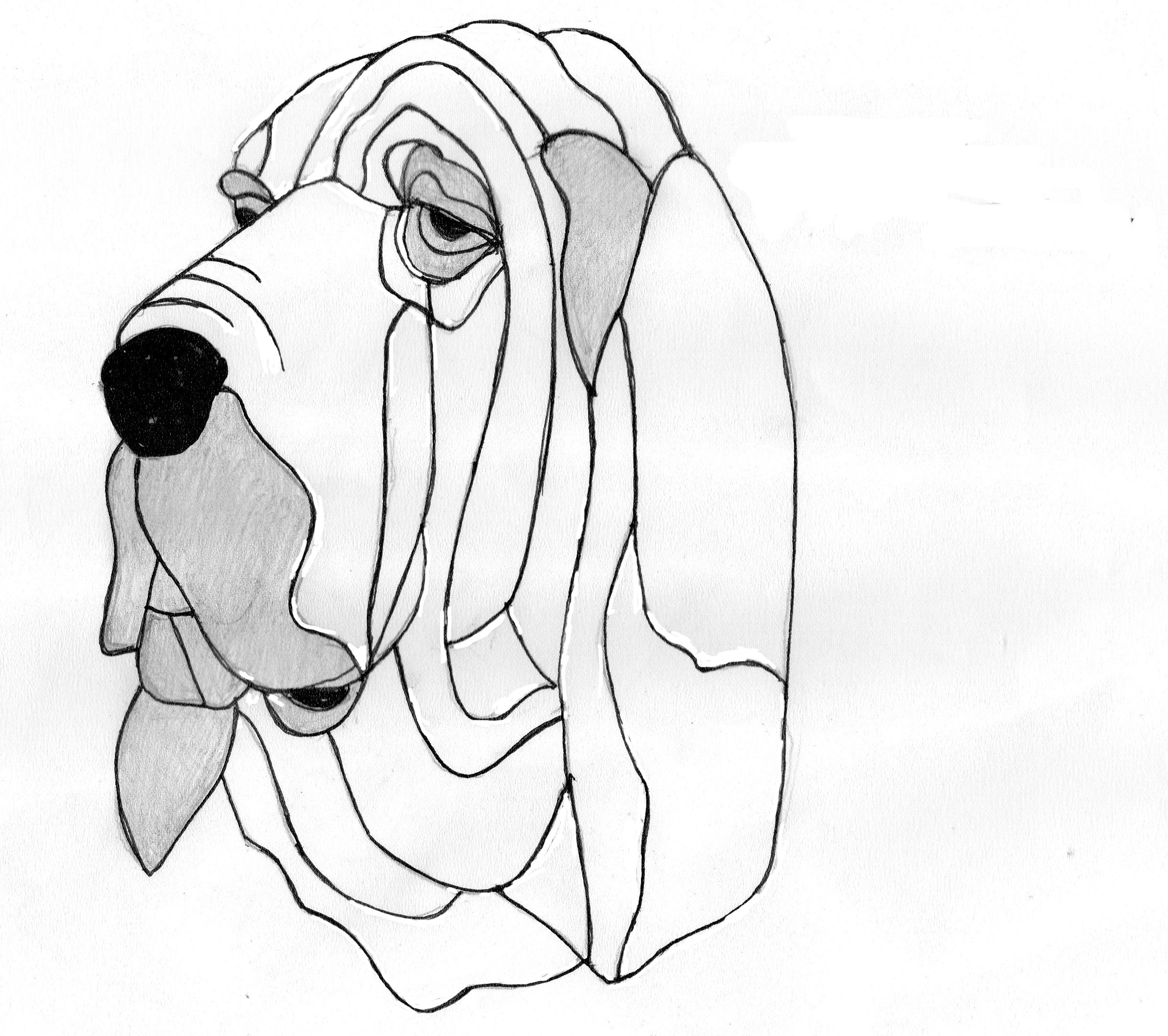 2449x2172 Bloodhound Stained Glass Pets Bloodhound, Patterns