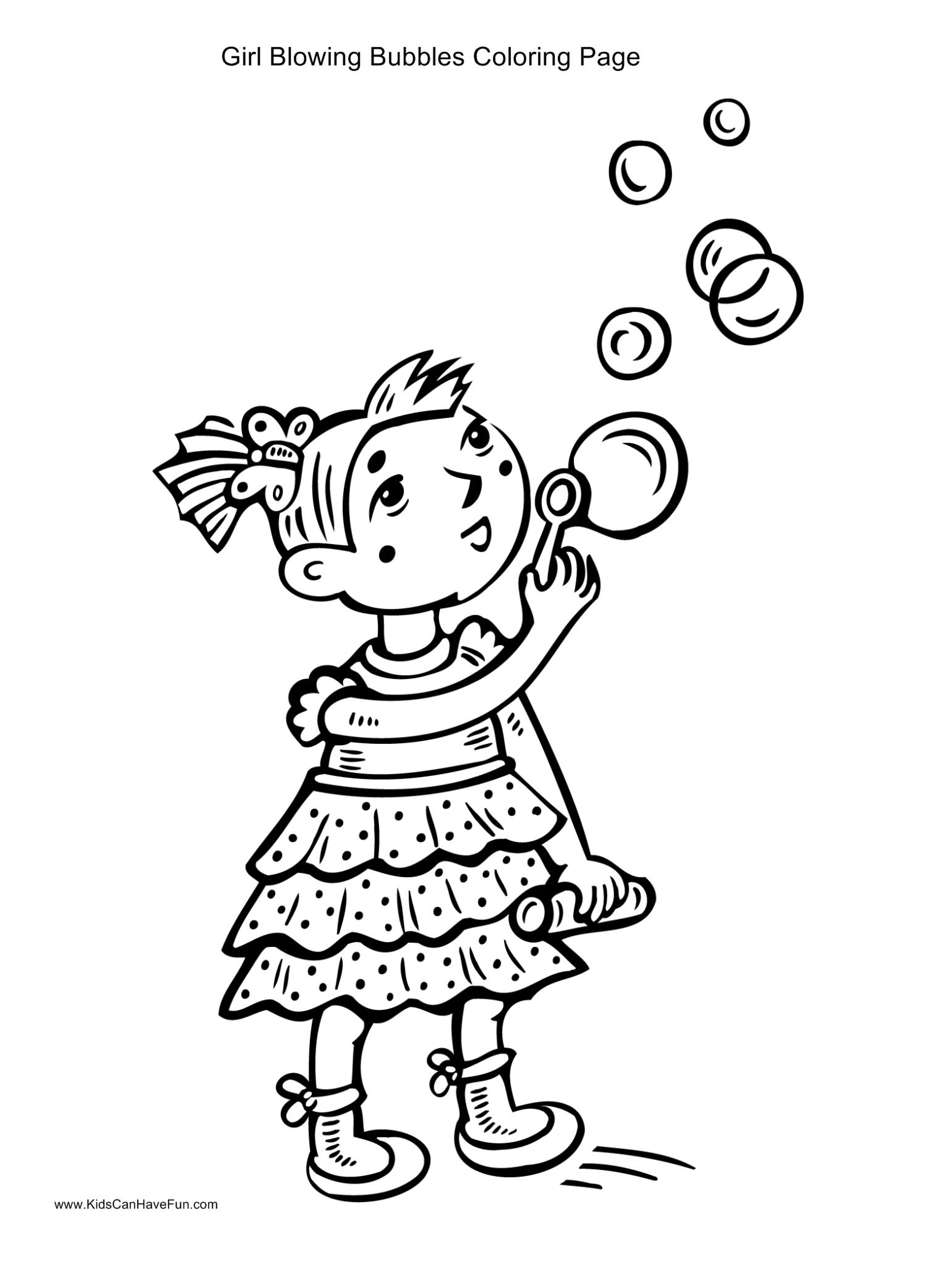 3084x4084 Girl Blowing Bubbles Coloring