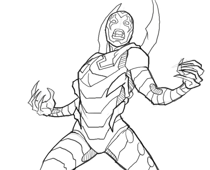 700x567 Blue Beetle Coloring Pages How Draw Blue Beetle Art Lesson Online