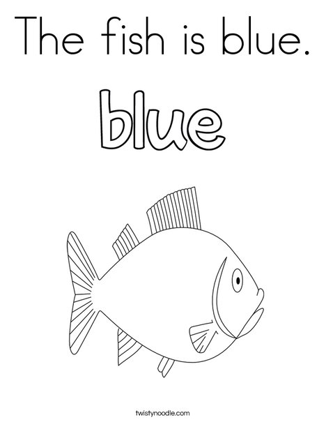 468x605 The Fish Is Blue Coloring Page