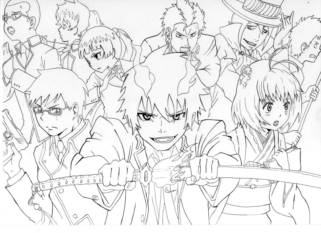 1049x762 Blue Exorcist Coloring Pages Printable Coloring For Kids 2018