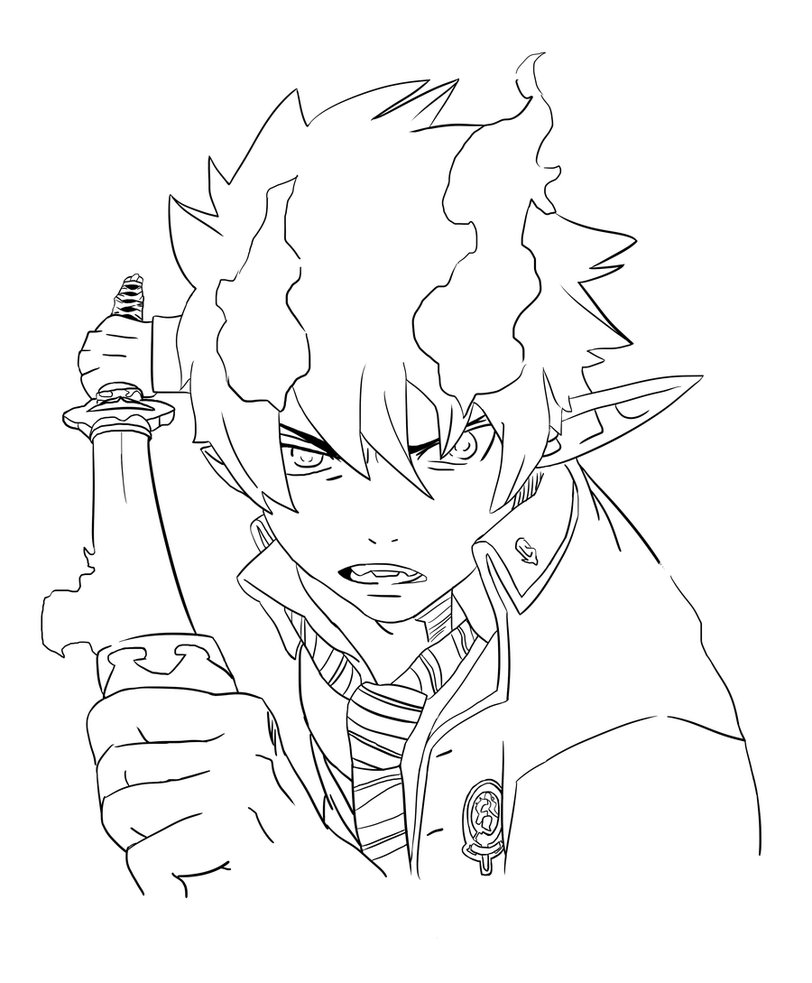 812x983 Rin Okumura Lineart By Xxguntaxx