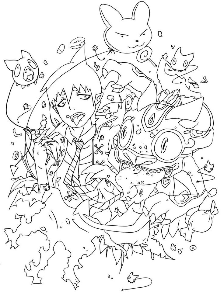 736x1003 38 Best Coloriage Blue Exorcist Images On Ao No