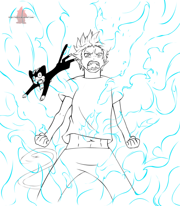 600x685 Ao No (Blue) Exorcist Chapter 34 Lineart By Topaz Fire