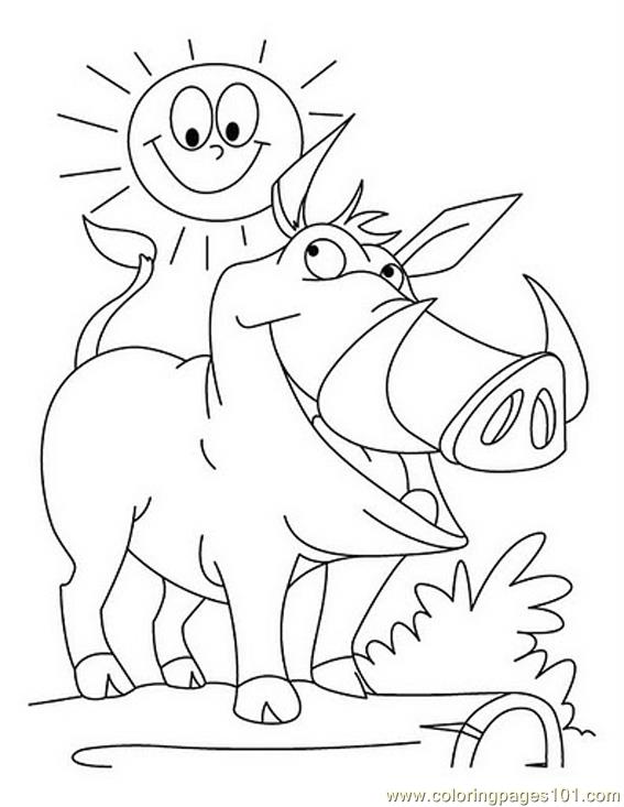 567x733 Wild Boar Sun Coloring Page