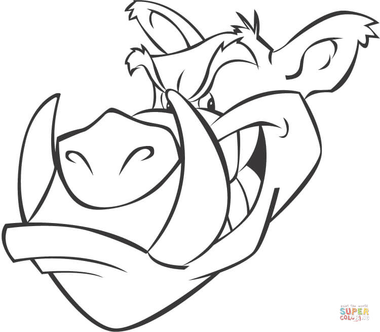 750x655 Cartoon Wild Boar Coloring Pages