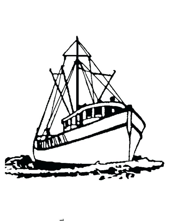 600x761 Coloring Pages Boats Free Boat Printable Coloring Page